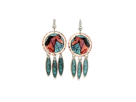 Dangle Earrings Featuring an Arabian Horse