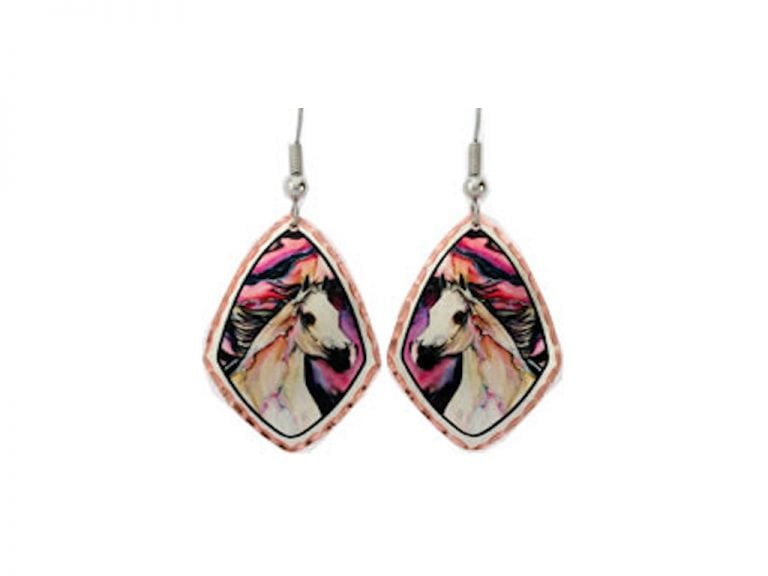 Colourful Lightening Horse Earrings