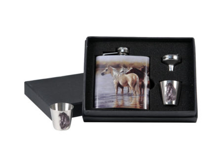 Horse Flash & Shot Glass Gift Set