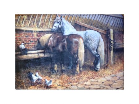 Horse in a Barn Scene Bath / Kitchen Mat