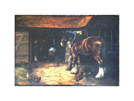 Blacksmith Shoeing Heavy Horses Indoor / Outdoor Mat