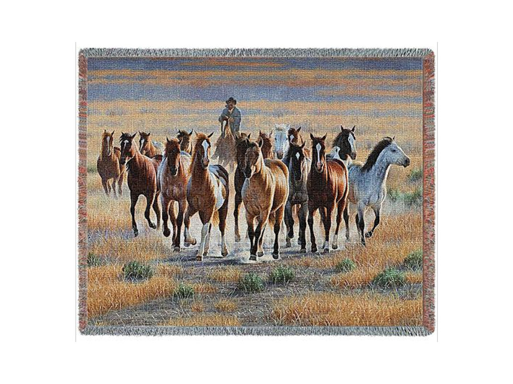Tapestry Blanket Bringing Them In GallopnGifts