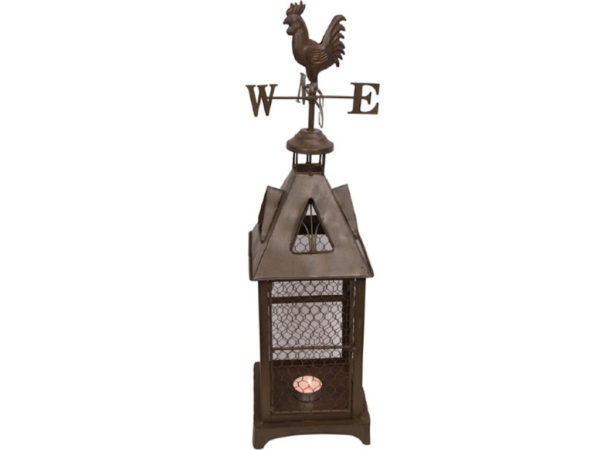 Lantern with Rooster Weather Vane